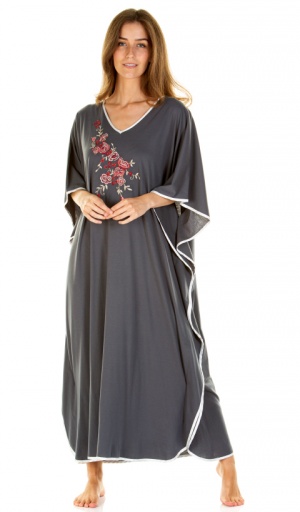 La Marquise Roses Embroidered Kaftan